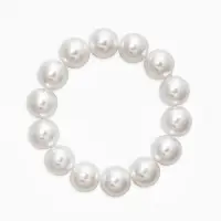 Браслет "Бусины жемчуга" (набор 7 шт), №6,8,10,14, цвет белый