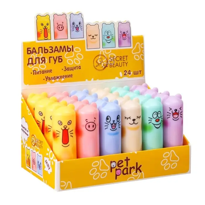 Бальзам для губ «Мяу», микс цветов и ароматов. Бальзам для губ «Мяу», микс цветов и ароматов.