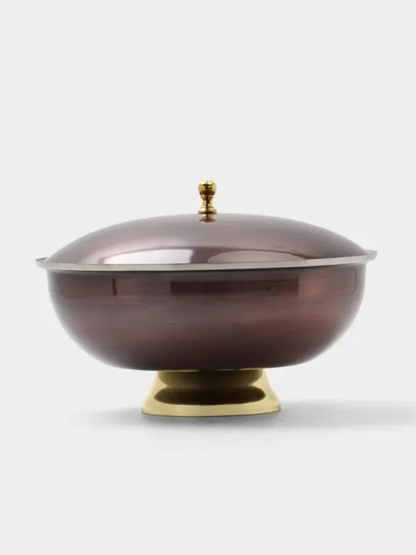 Блюдо глубокое с крышкой &laquo;Жемчуг&raquo;, 27&times;27&times;19 см, нержавеющая сталь, покрытие антик