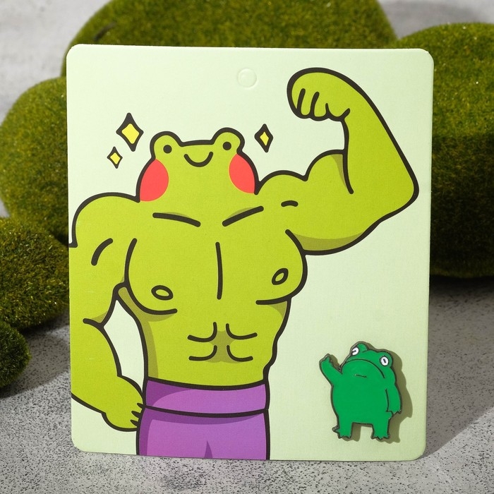 Значок «Лягушка» мем, цвет зелёный в сером металле Значок «Лягушка» мем, цвет зелёный в сером металле