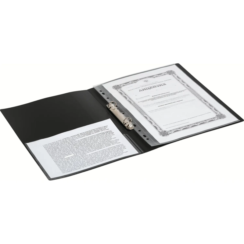 Папка на 2-х кольцах пласт. 17/32мм А4 ATTACHE F502/07 черная Р