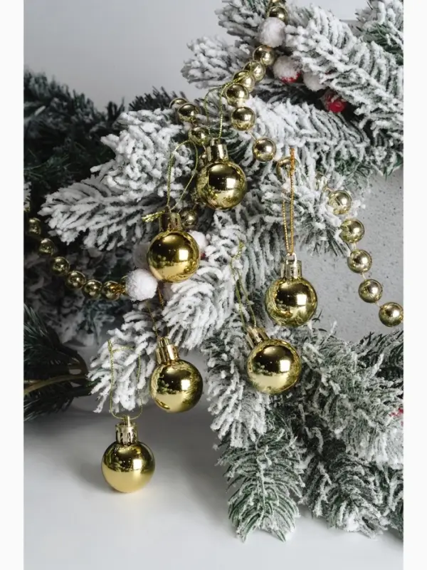 Ёлочные игрушки &laquo;Глянец&raquo;, шары новогодние, d=3 см, набор 6 шт., золотистые