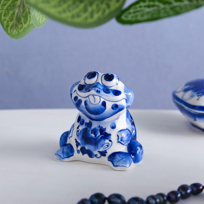 Сувенир «Жаба», средняя, 6 см, гжель Сувенир «Жаба», средняя, 6 см, гжель