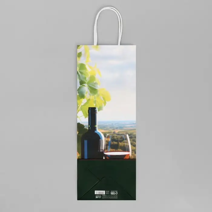 Пакет подарочный под бутылку, упаковка, «Вино», белый крафт, 13 х 36 х 10 см Пакет подарочный под бутылку, упаковка, «Вино», белый крафт, 13 х 36 х 10 см