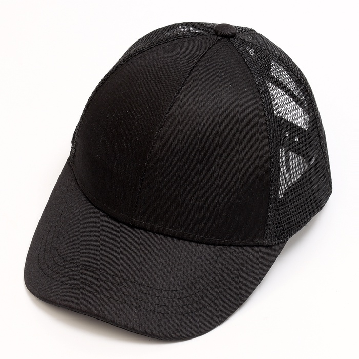 Кепка детская для мальчика с сеткой, цвет чёрный, р-р 54 Кепка детская для мальчика с сеткой, цвет чёрный, р-р 54