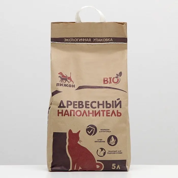 Наполнитель древесный &laquo;Пижон&raquo;, Bio, 5 л