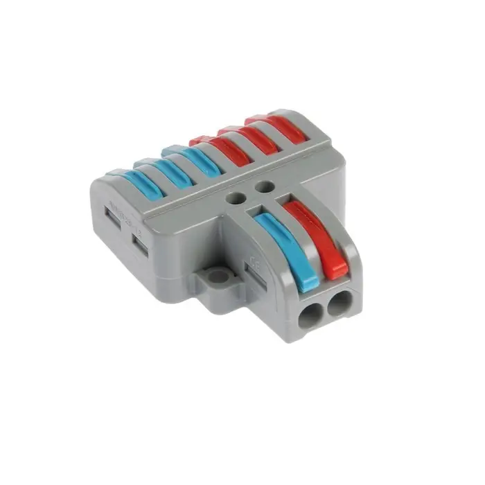 Клемма электрическая проходная, 32 А, 0.08-4 мм2, фаза/ноль, 2 ввод 6 вывод, набор 10 шт.
