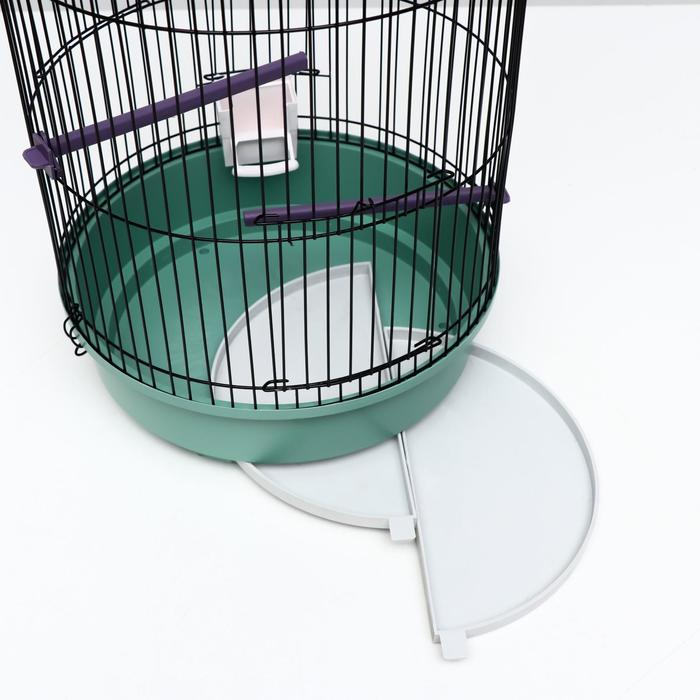 Клетка для птиц круглая, трехярусная сварная, малый поддон, 33 x 77 см, микс цветов Клетка для птиц круглая, трехярусная сварная, малый поддон, 33 x 77 см, микс цветов