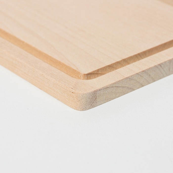 Доска разделочная деревянная  Доска разделочная деревянная "Прямоугольник" с желобом 30х20х0,8 см береза