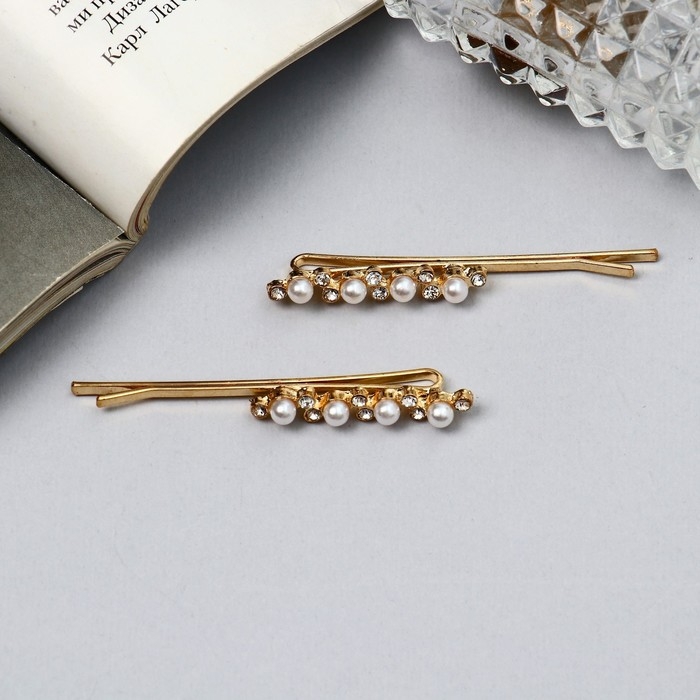 Невидимка для волос Невидимка для волос "Волшебный блеск" (набор 2 шт) бусинка, 5,5 см