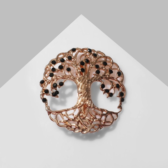 Брошь «Древо» жизни, цвет изумрудный в золоте Брошь «Древо» жизни, цвет изумрудный в золоте