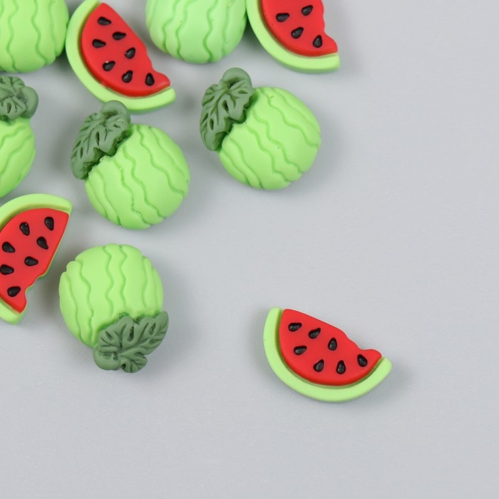 Декор для творчества пластик Декор для творчества пластик "Арбузный микс" набор 12 шт 1,5х1,2 см