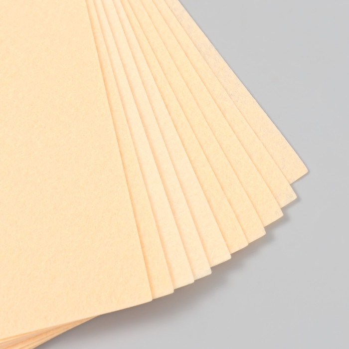 Фетр жесткий 1 мм Фетр жесткий 1 мм "Песочный" набор 10 листов формат А4