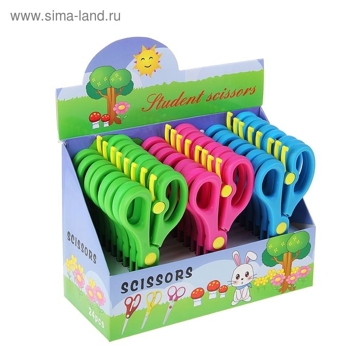 Ножницы пластиковые 13 см, фиксатор, с металлическими лезвиями и закруглёнными концами, безопасные, МИКС Ножницы пластиковые 13 см, фиксатор, с металлическими лезвиями и закруглёнными концами, безопасные, МИКС