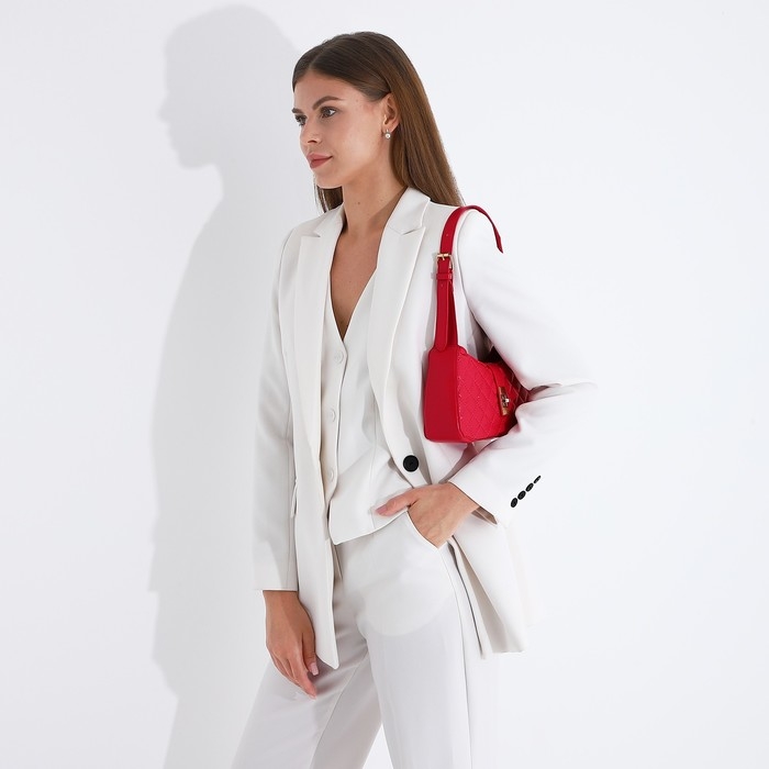 Сумка-багет на молнии, цвет розовый