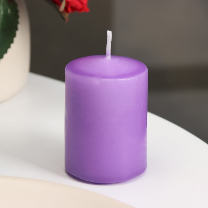 Свеча - цилиндр ароматическая  Свеча - цилиндр ароматическая "Горная лаванда", 4х6 см