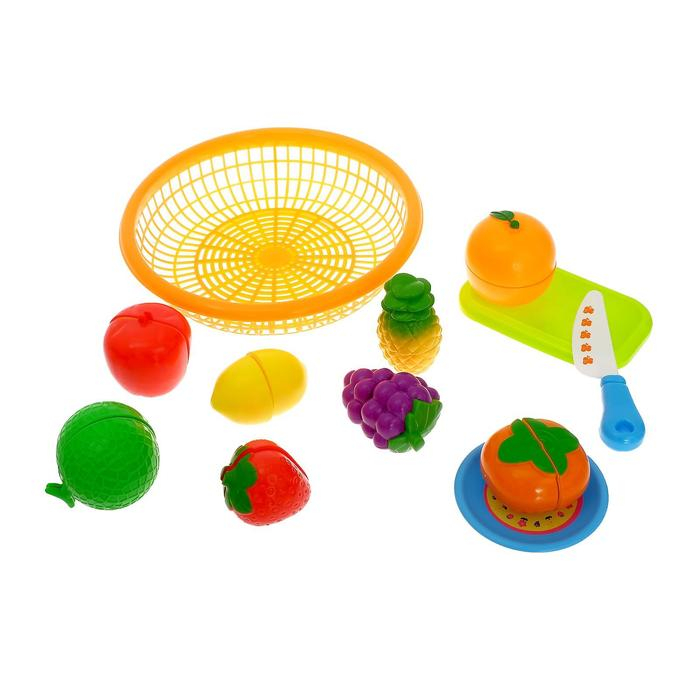 Набор продуктов-нарезка «Поварёнок« в корзинке, на липучках, 12 предметов, цвета МИКС Набор продуктов-нарезка «Поварёнок« в корзинке, на липучках, 12 предметов, цвета МИКС