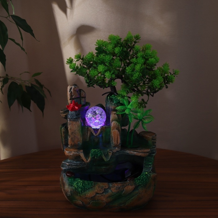 Фонтан Фонтан "Яркие цветы под деревом" 27х16 см (с подсветкой)