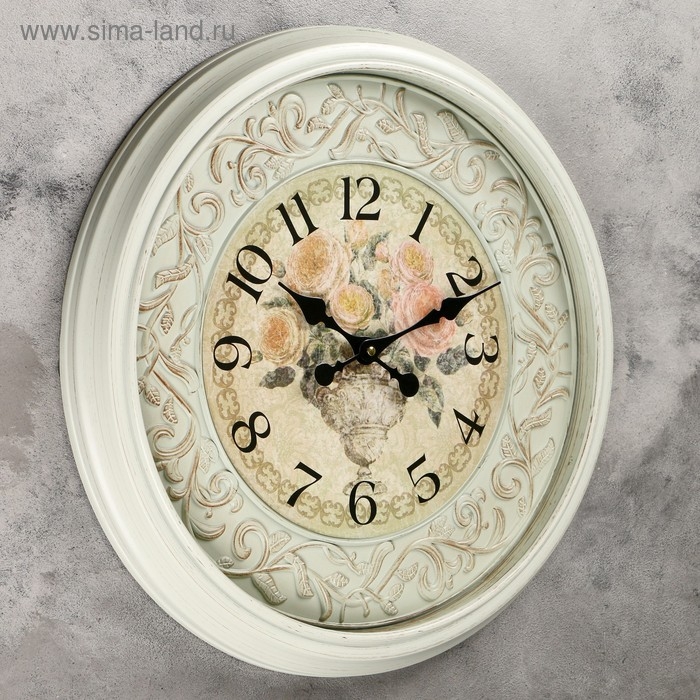 Часы настенные, интерьерные, большие Часы настенные, интерьерные, большие "Розы", бесшумные, d-50 см