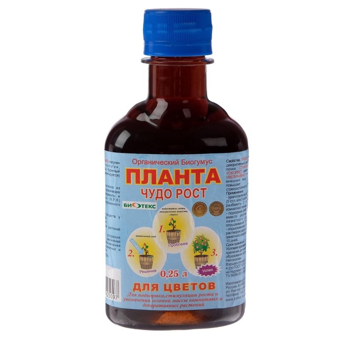 Планта  Планта "БиоТекс" "Чудо-Рост" для цветов, универсальный, 250 мл