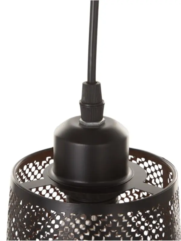 Светильник потолочный BayerLux &laquo;Манчестер&raquo; (Узор), 1&times;40 Вт, Е27, черный, 12.5&times;12.5&times;24+100 см