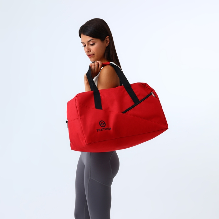 Сумка дорожная женская на молнии TEXTURA, большой размер, цвет красный Сумка дорожная женская на молнии TEXTURA, большой размер, цвет красный