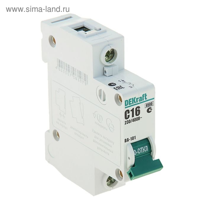 Выключатель автоматический. однополюсный, 16А Выключатель автоматический. однополюсный, 16А