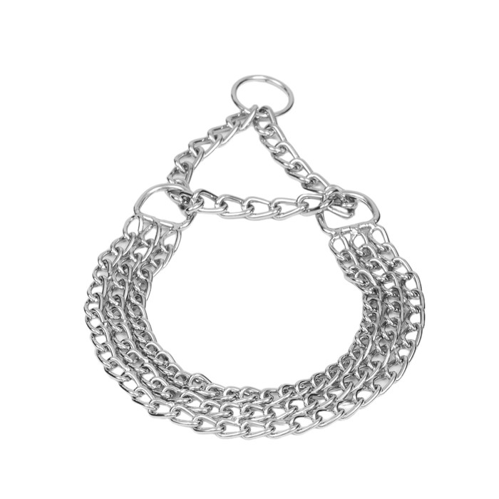 Ошейник - полуудавка металлический трехрядный, 40 см, толщина проволоки 2 мм Ошейник - полуудавка металлический трехрядный, 40 см, толщина проволоки 2 мм