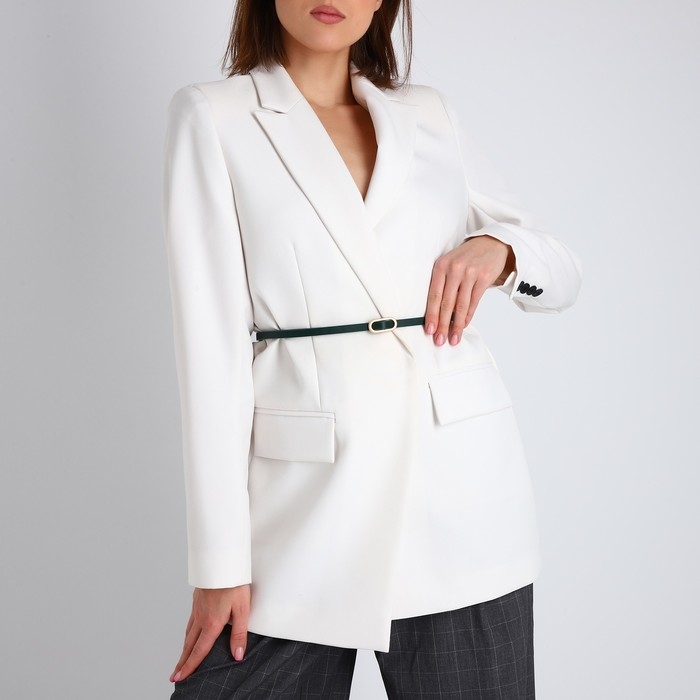 Ремень женский, ширина 0.8 см, пряжка металл, цвет зелёный