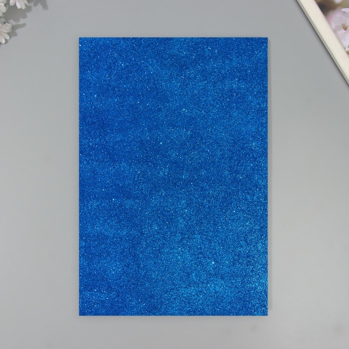 Набор глиттерного фоамирана (5 листов) 2 мм, 20х30 см, синий Набор глиттерного фоамирана (5 листов) 2 мм, 20х30 см, синий