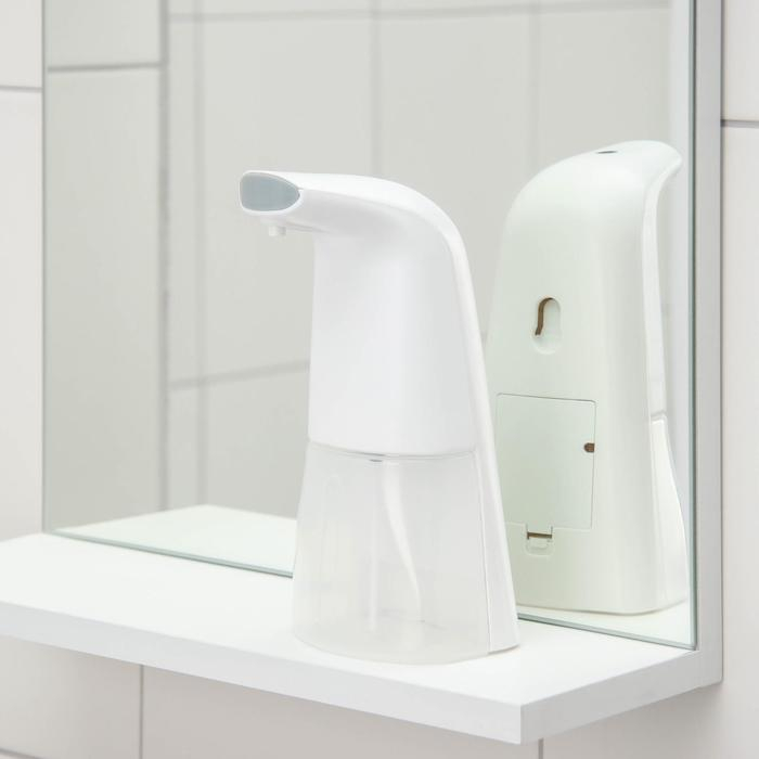 Диспенсер для антисептика/пенного мыла, 300 мл, сенсорный на батарейках, цвет белый Диспенсер для антисептика/пенного мыла, 300 мл, сенсорный на батарейках, цвет белый