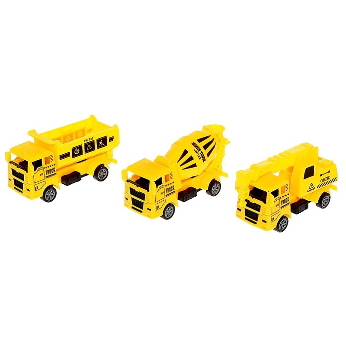 Набор машинок «Спецтехника», 3 шт, дорожные знаки, МИКС Набор машинок «Спецтехника», 3 шт, дорожные знаки, МИКС
