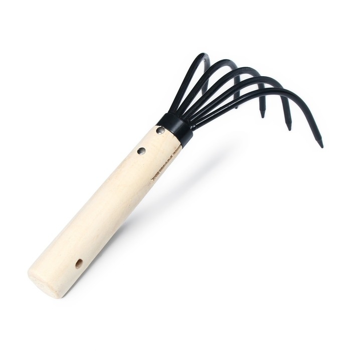 Рыхлитель, длина 23 см, 5 зубцов, деревянная ручка, Greengo Рыхлитель, длина 23 см, 5 зубцов, деревянная ручка, Greengo