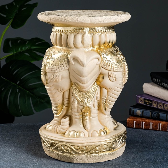 Подставка Подставка "Три слона" слоновая кость, 43х28х28см