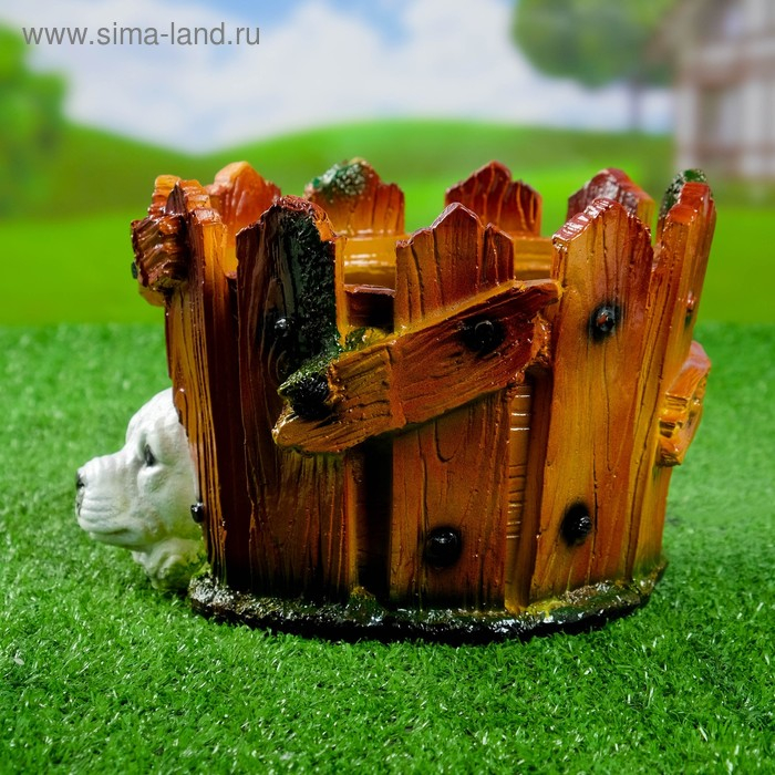 Фигурное кашпо Фигурное кашпо "Собака у забора" 20х20х15см