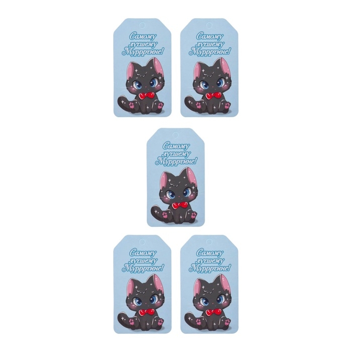 Набор шильдиков  Набор шильдиков "Котики с пожеланиями" 4 вида, 20 штук, 5 х 8 см