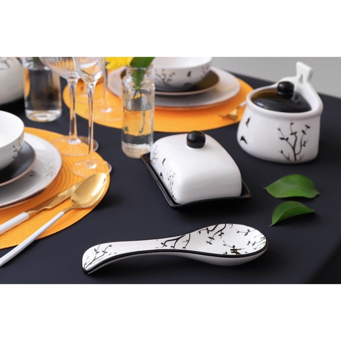 Маслёнка Доляна «Весенний вечер», 17×12,5×8,5 см, цвет белый Маслёнка Доляна «Весенний вечер», 17×12,5×8,5 см, цвет белый