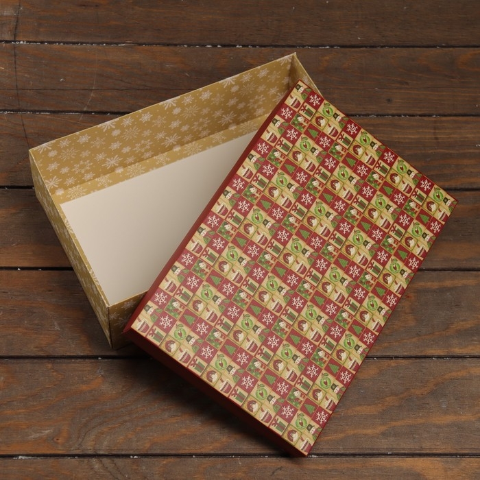 Новый год. Коробка подарочная новогодняя складная, крышка-дно, Новый год. Коробка подарочная новогодняя складная, крышка-дно,"Атмосфера Нового Года " 30 х 20 х 9 см