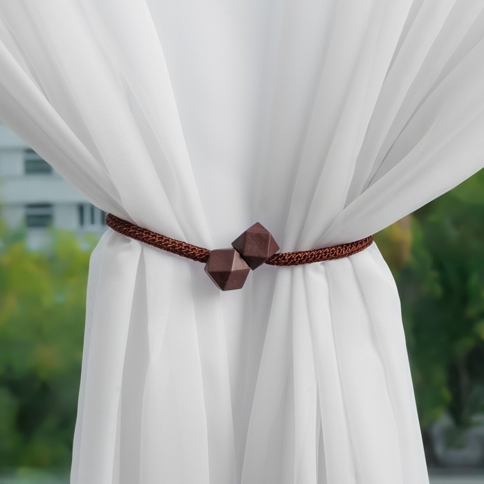 Подхват для штор «Камушки», d = 3 × 51 см, цвет тёмно-коричневый Подхват для штор «Камушки», d = 3 × 51 см, цвет тёмно-коричневый