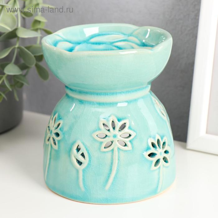 Аромалампа керамика Аромалампа керамика "Лотосы" голубая 11,2х10х10 см