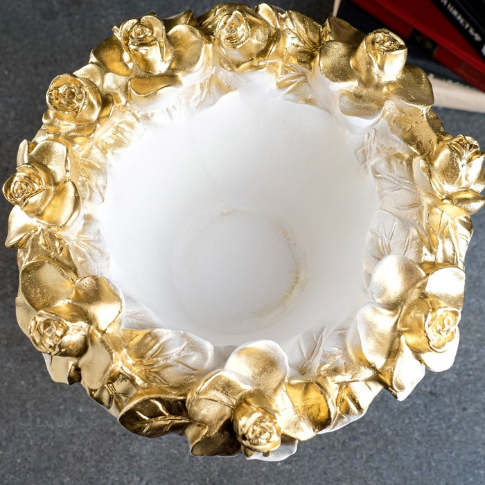 Вазон  Вазон "Кубок средний" белое золото, 1,8л/ 45х35см