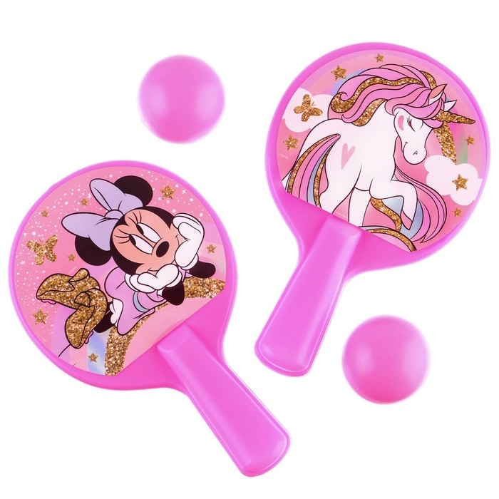 Набор игровой, ракетки 8×12 см и два мячика, Минни Маус, Disney Набор игровой, ракетки 8×12 см и два мячика, Минни Маус, Disney