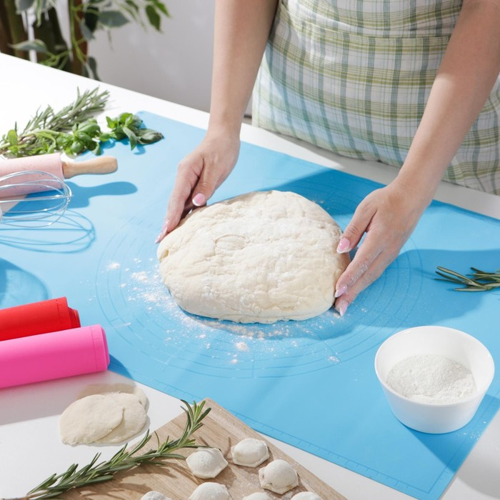 Коврик для выпечки с разметкой Доляна «Буссен», силикон, 61,5×41,5 см, цвет МИКС Коврик для выпечки с разметкой Доляна «Буссен», силикон, 61,5×41,5 см, цвет МИКС