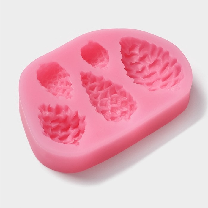 Молд новогодний «Шишки», силикон, 10,2×7×1,6 см, цвет розовый Молд новогодний «Шишки», силикон, 10,2×7×1,6 см, цвет розовый