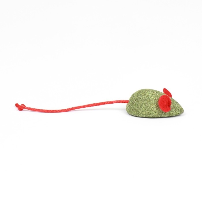 Мышь для кошек из прессованной кошачьей мяты с хвостом из веревки, 4,7 см Мышь для кошек из прессованной кошачьей мяты с хвостом из веревки, 4,7 см