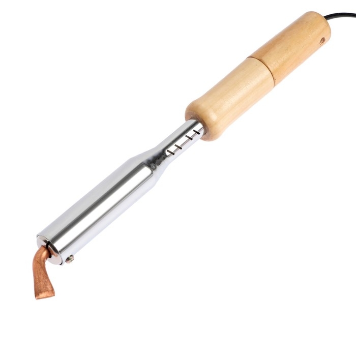 Паяльник ТУНДРА, деревянная рукоятка, плоское медное жало, 150 Вт, 220 В Паяльник ТУНДРА, деревянная рукоятка, плоское медное жало, 150 Вт, 220 В