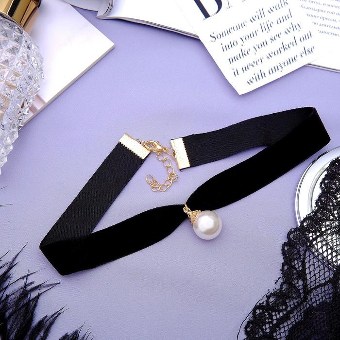 Чокер «Шарик», жемчужина, цвет чёрный, L=30 см Чокер «Шарик», жемчужина, цвет чёрный, L=30 см