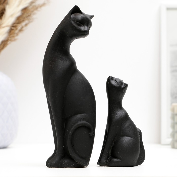 Фигура Фигура "Котики" черные, набор 2шт, 16/10см
