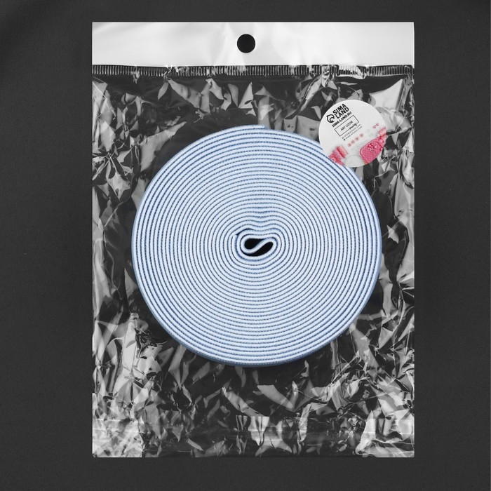 Резинка тканая, мягкая, 35 мм, 4,5 ± 1 м, цвет голубой/белый Резинка тканая, мягкая, 35 мм, 4,5 ± 1 м, цвет голубой/белый