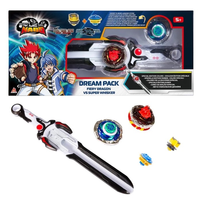 Набор волчков для баттлов Инфинити Надо «ЭпикЛончер. Dream pack. Fiery Dragon vs Super Whisker» Набор волчков для баттлов Инфинити Надо «ЭпикЛончер. Dream pack. Fiery Dragon vs Super Whisker»